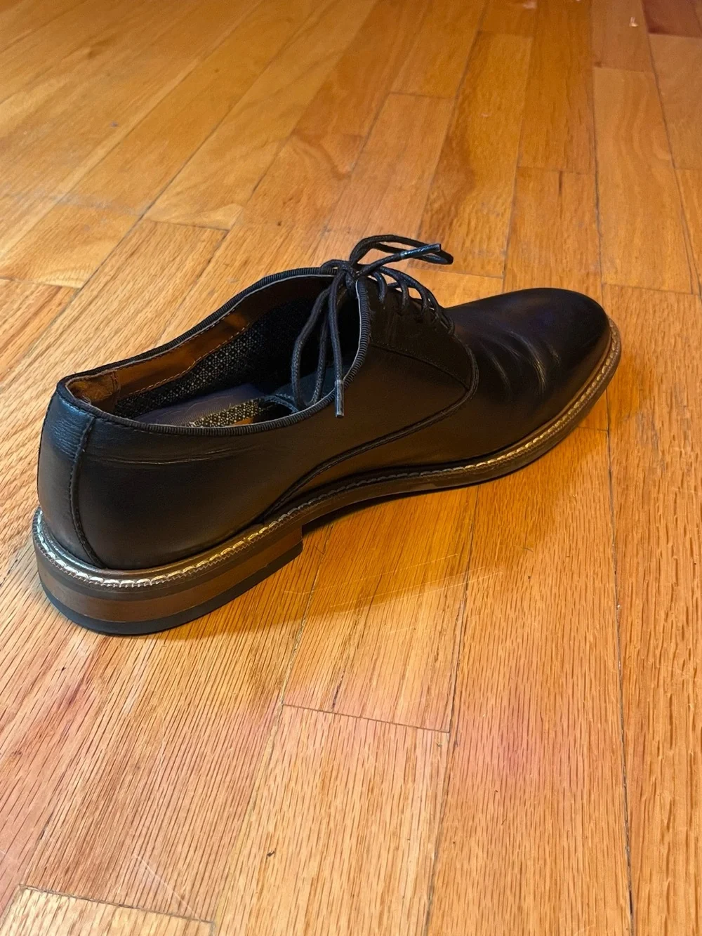 Vince Camuto Men’s Black Leather Derby Lace-Up Shoes
